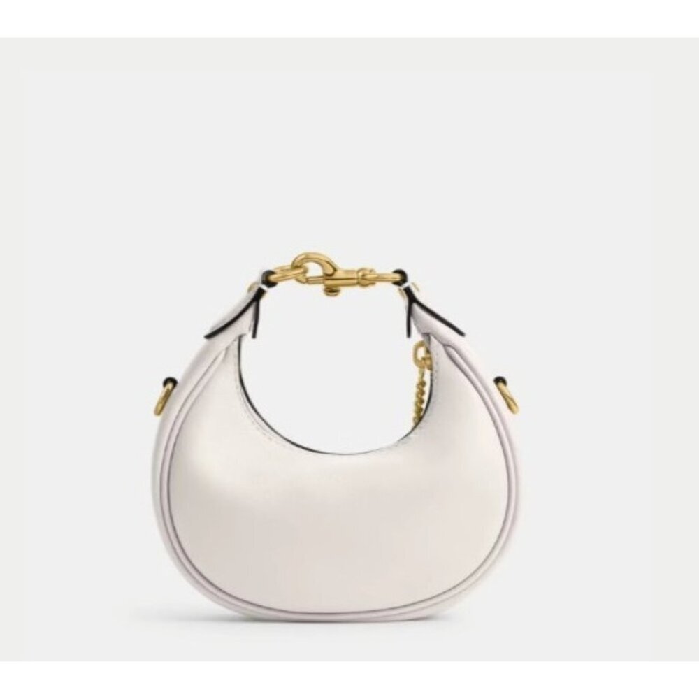 Coach Jonie Mini Crescent Bag Chalk Glovetanned Leather Crossbody Shoulder Purse - Picture 8 of 16